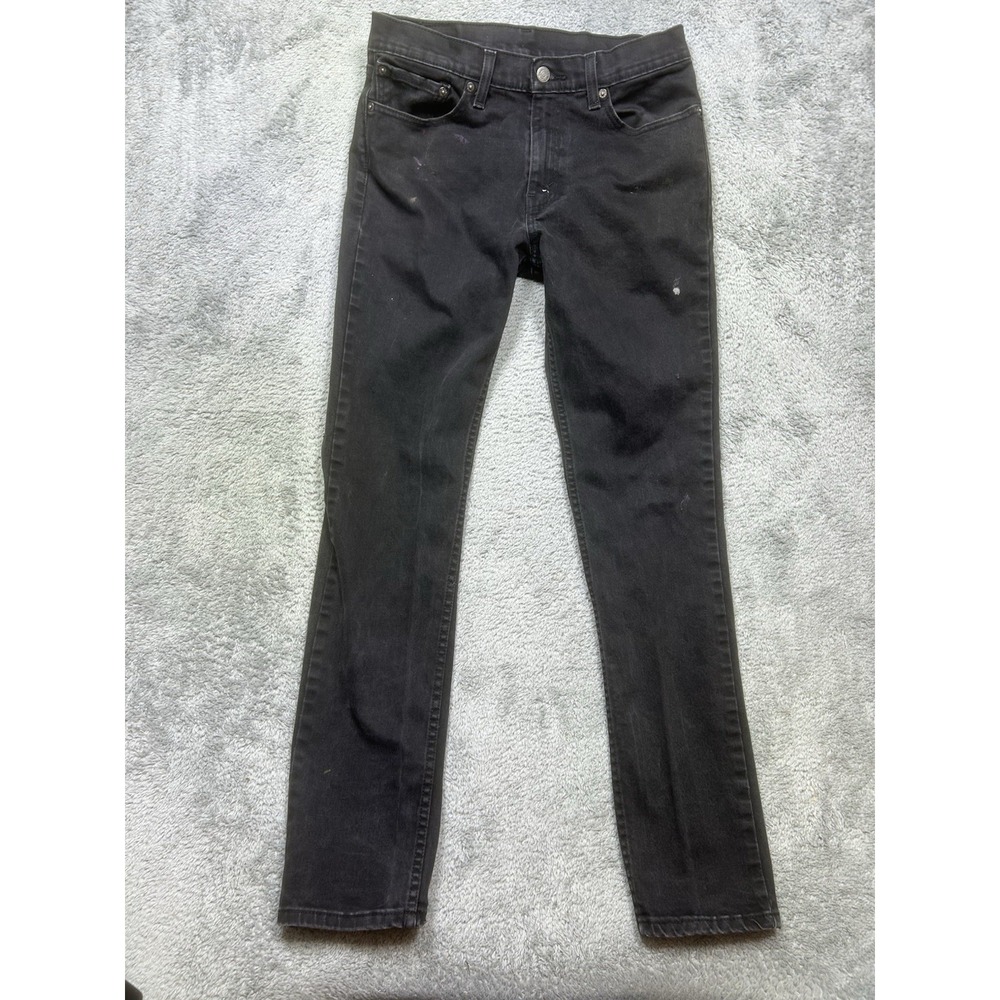 Levis 511 Jeans Mens 32x34 (actual 30x32) Black Slim Straight Stretch Paint SPOT